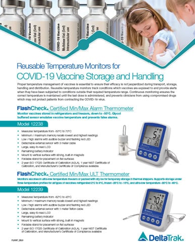 Reusable Temperature Monitors for COVID-19 Vaccine Storage and Handling