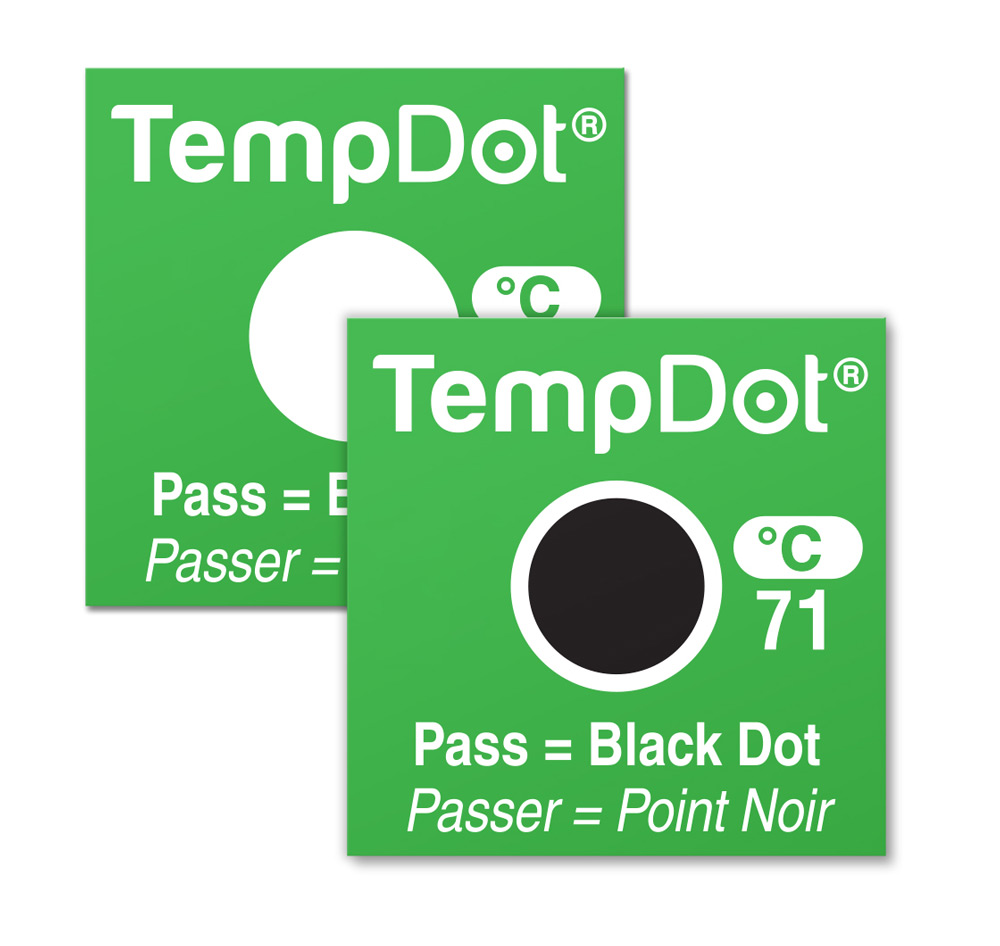 TempDot High Temperature Dishwasher Thermal Labels