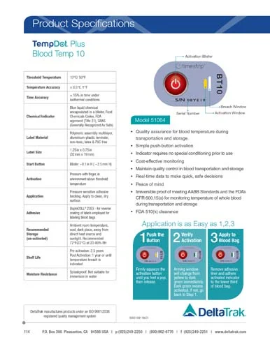 TempDot Plus Blood Temp 10