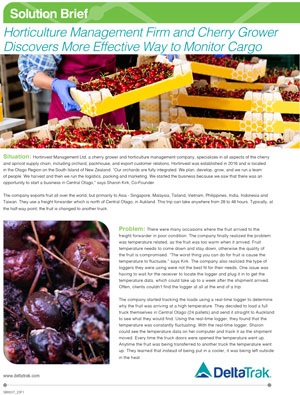 Horticulture Management Firm and Cherry Grower Discovers More Effective Way to Monitor Cargo